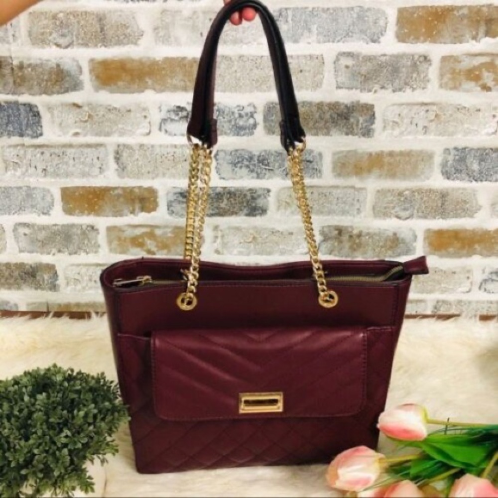 Aldo Quilted shoulder bag - maroon/purple/red